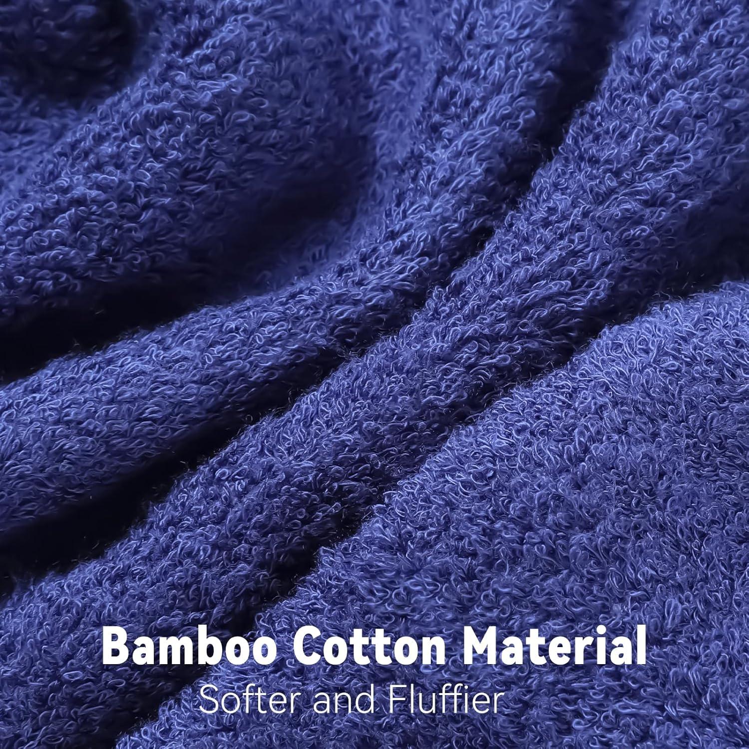 Juego de Toallas de Lujo Yoofoss 10 Paños Rayón Bambú Azul