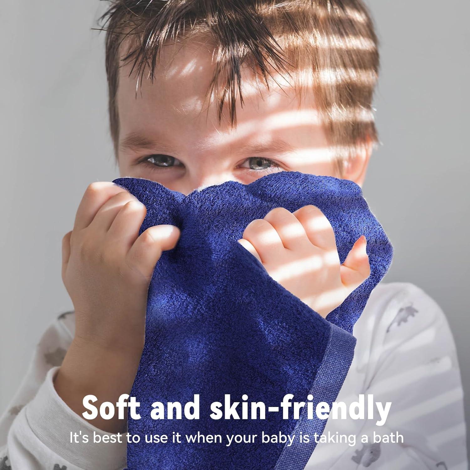 Juego de Toallas de Lujo Yoofoss 10 Paños Rayón Bambú Azul