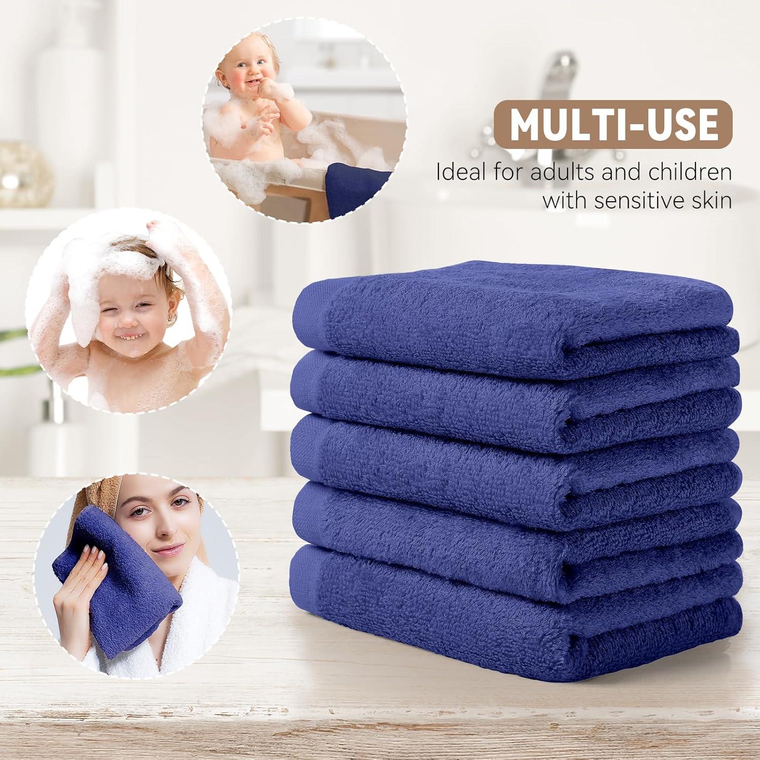 Juego de Toallas de Lujo Yoofoss 10 Paños Rayón Bambú Azul