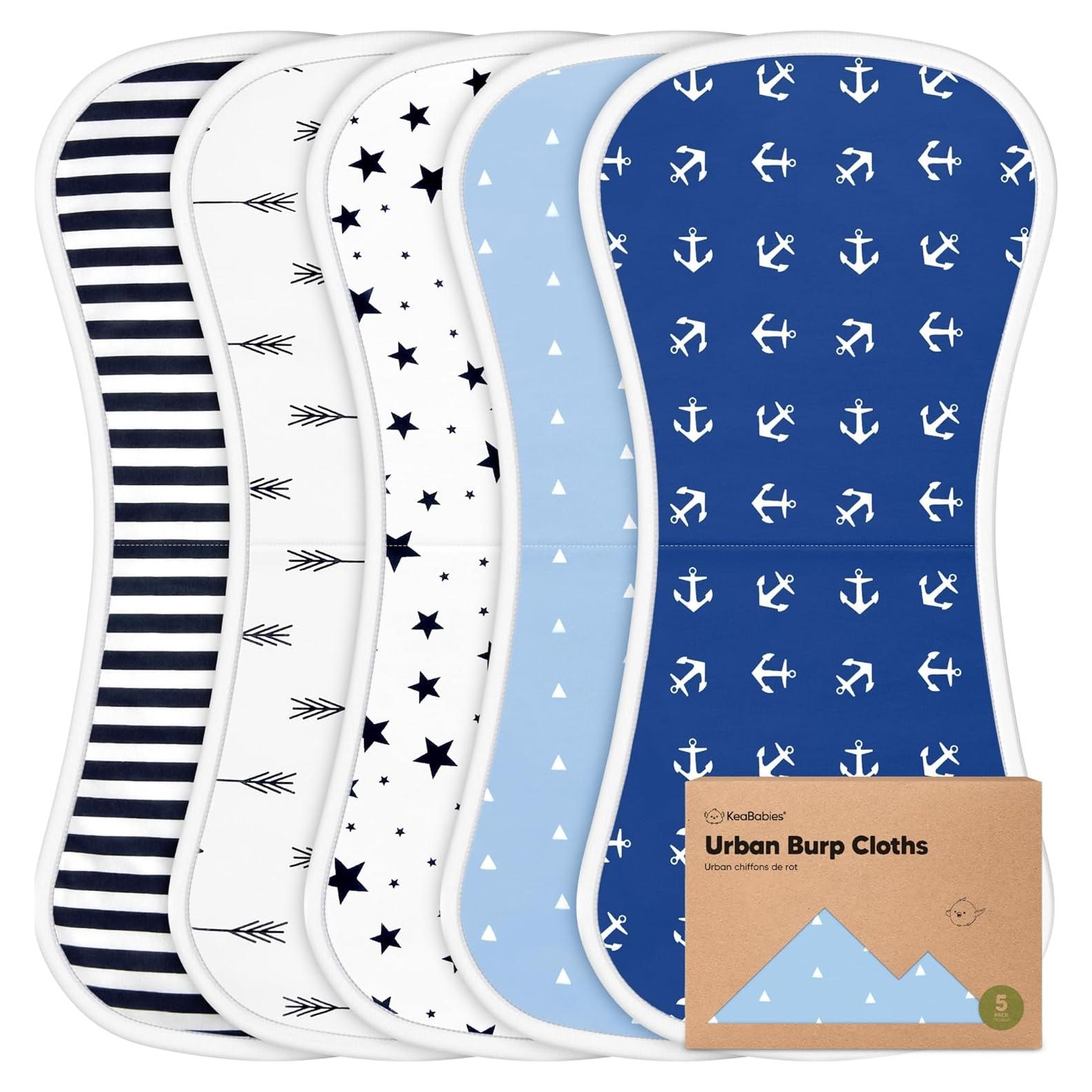 Paños de Eructo Orgánicos KeaBabies - 5 Unidades 53x25 cm