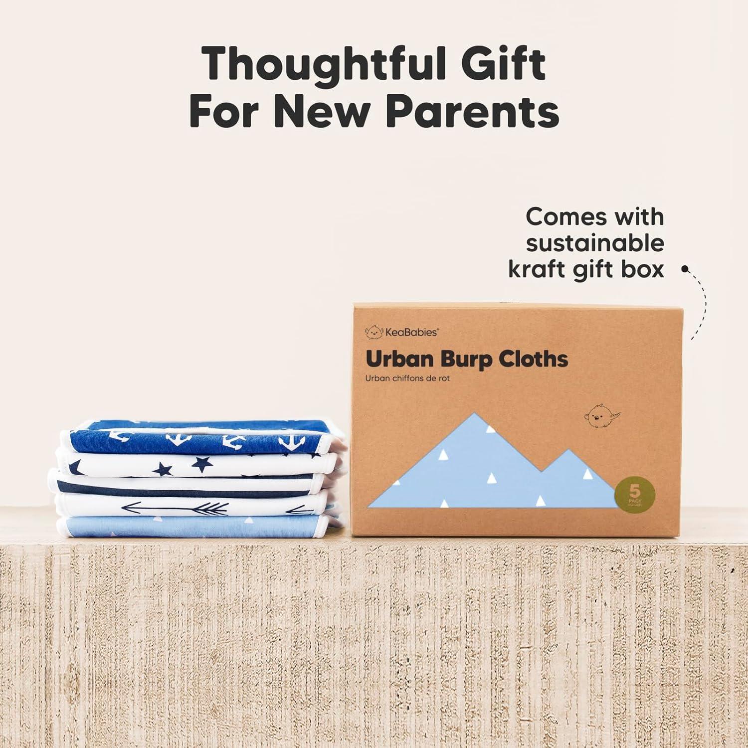 Paños de Eructo Orgánicos KeaBabies - 5 Unidades 53x25 cm