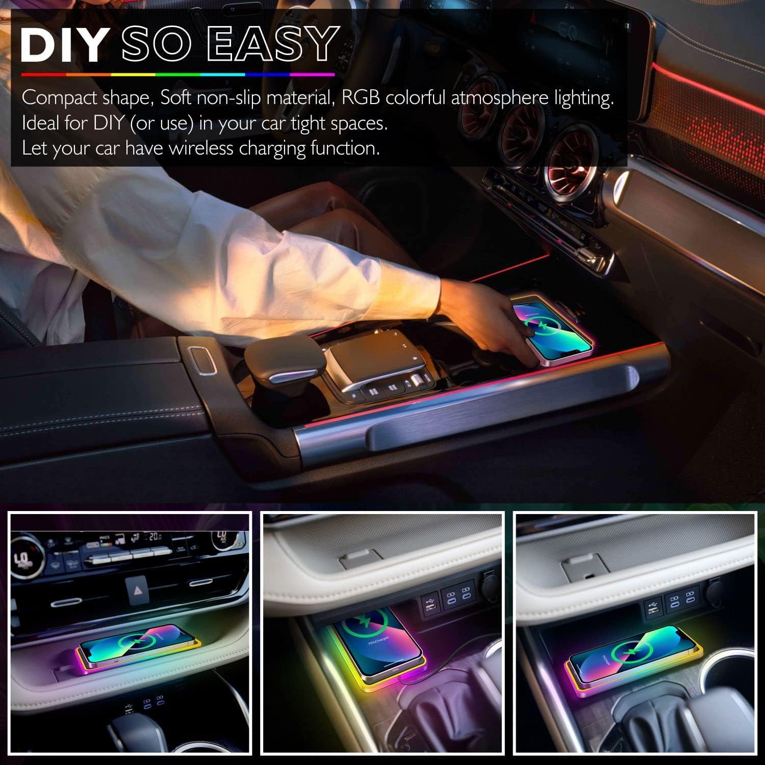Base de Carga Inalámbrica para Coche LANSEMKU 15W RGB