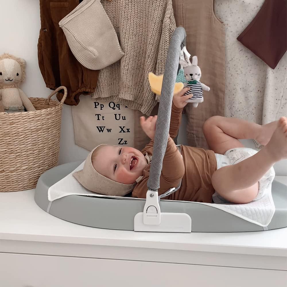 Almohadilla para Cambiar Bebés Papablic Gris Pro, Impermeable y Antideslizante