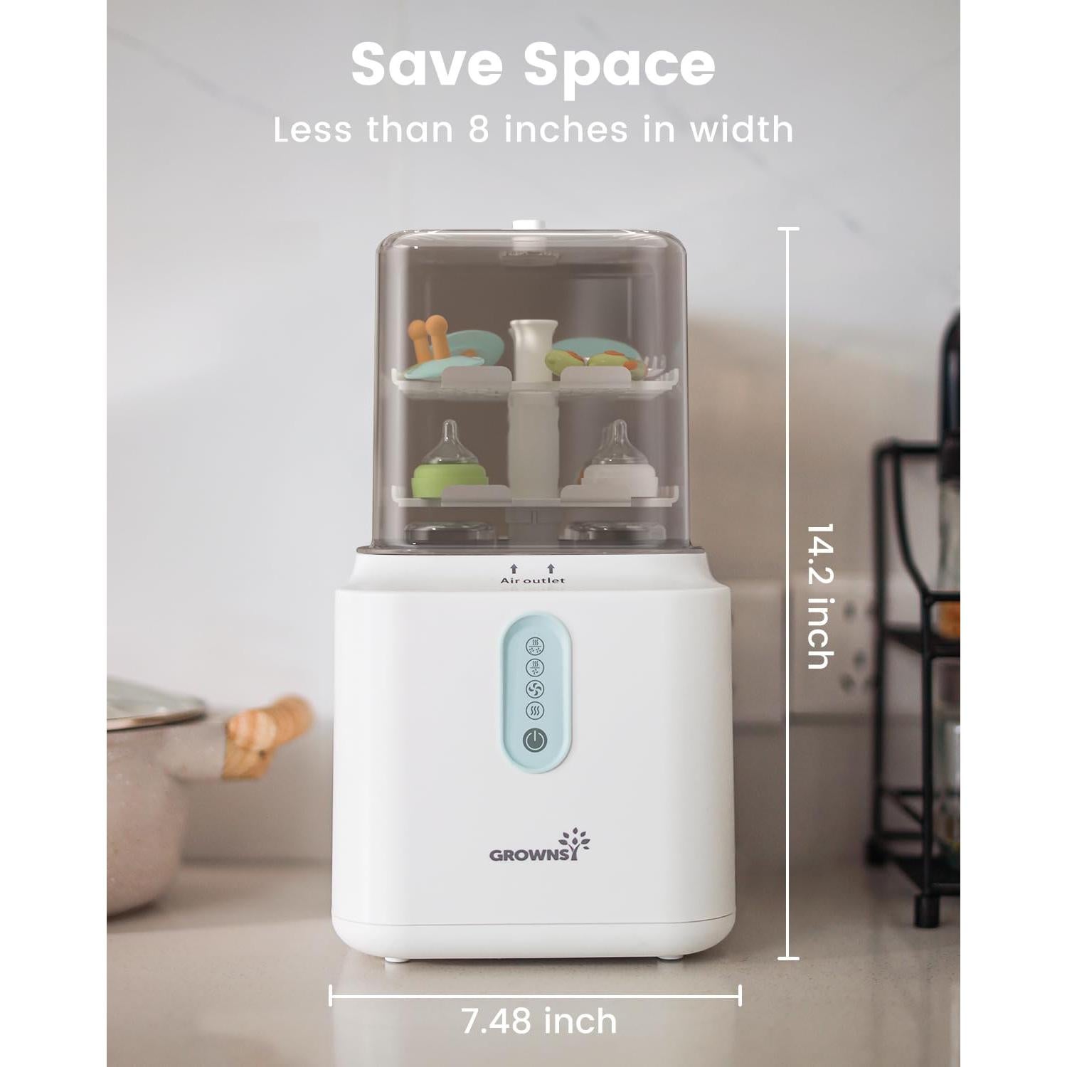 Esterilizador y Secador de Botellas Grownsy 3 Capas Blanco