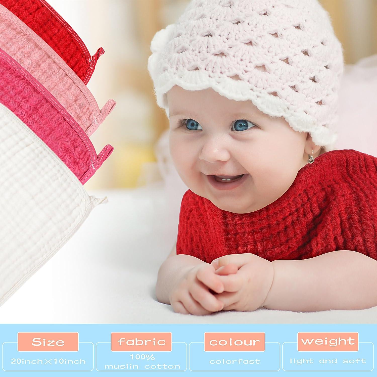 Buryeah Pañales de Eructo 20 Pcs 50x25 cm 100% Algodón 6 Capas