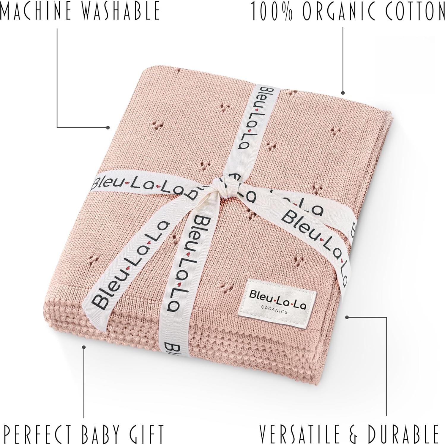 Manta Pointelle Orgánica Bleu La La 91x81 cm Algodón 100%