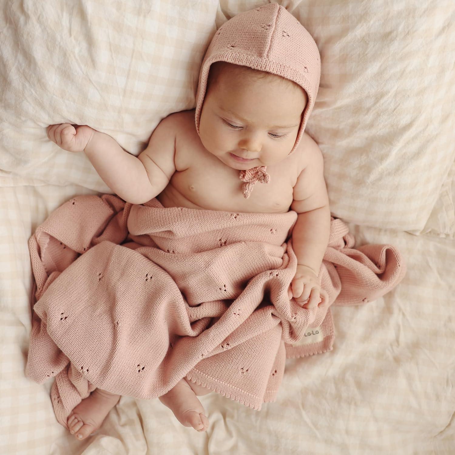 Manta Pointelle Orgánica Bleu La La 91x81 cm Algodón 100%