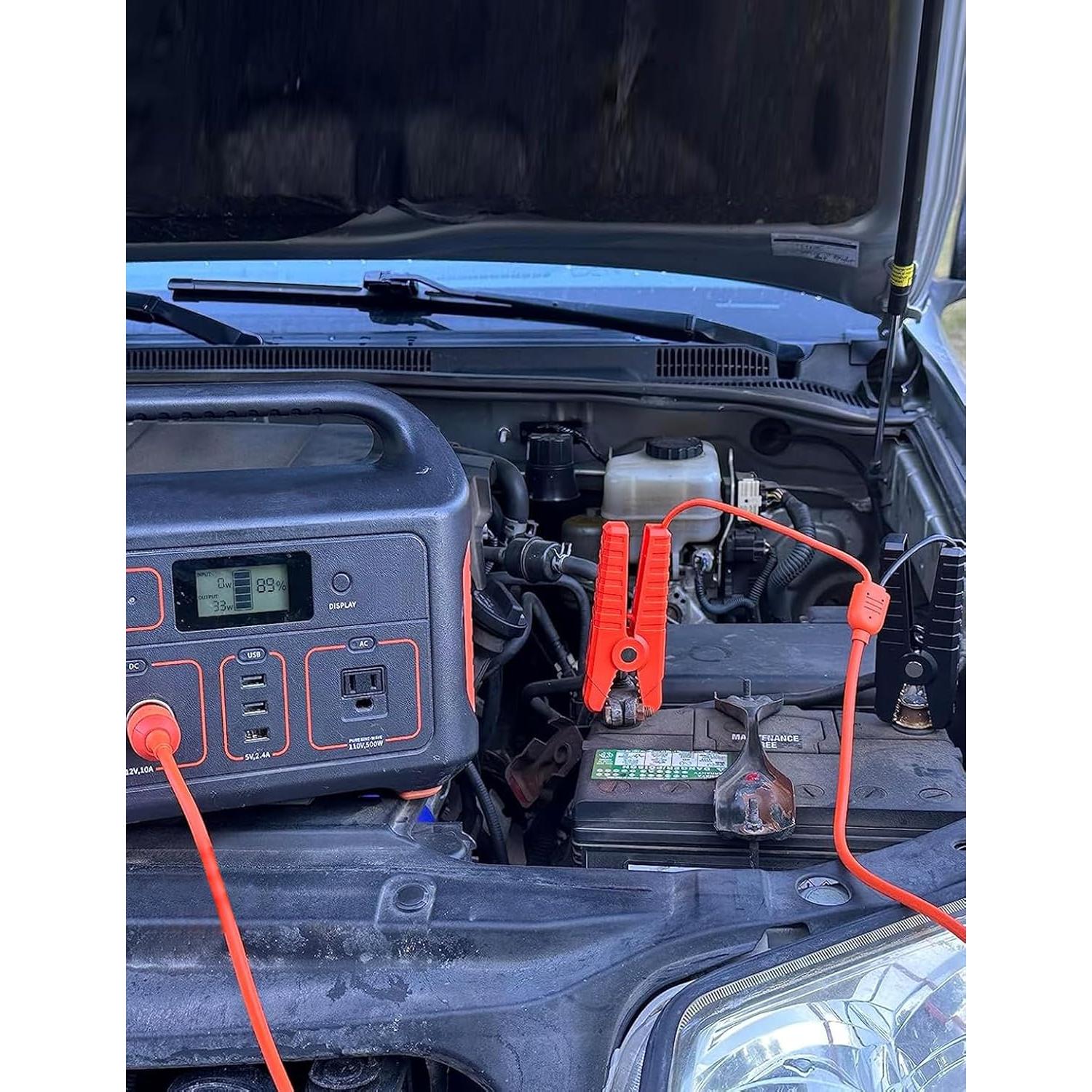 Cable de Carga de Batería de Coche Tonton 12V 2m 14AWG con Fusible