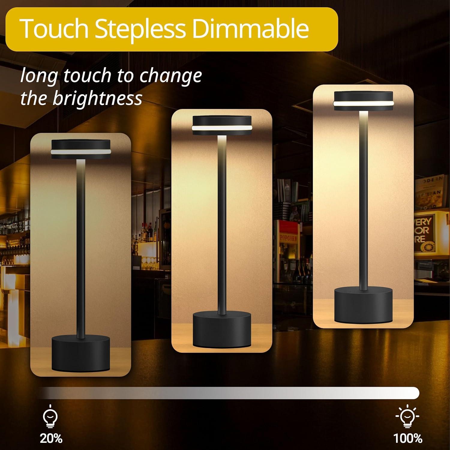 Lámpara de Mesa Inalámbrica Recargable OFiSEXPT Negra 31.24cm