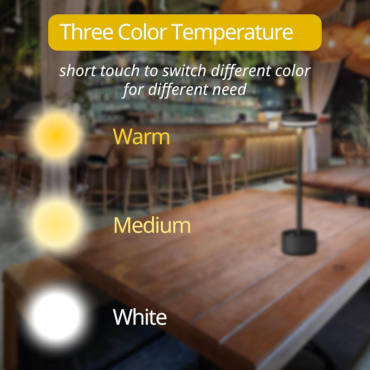 Lámpara de Mesa Inalámbrica Recargable OFiSEXPT Negra 31.24cm