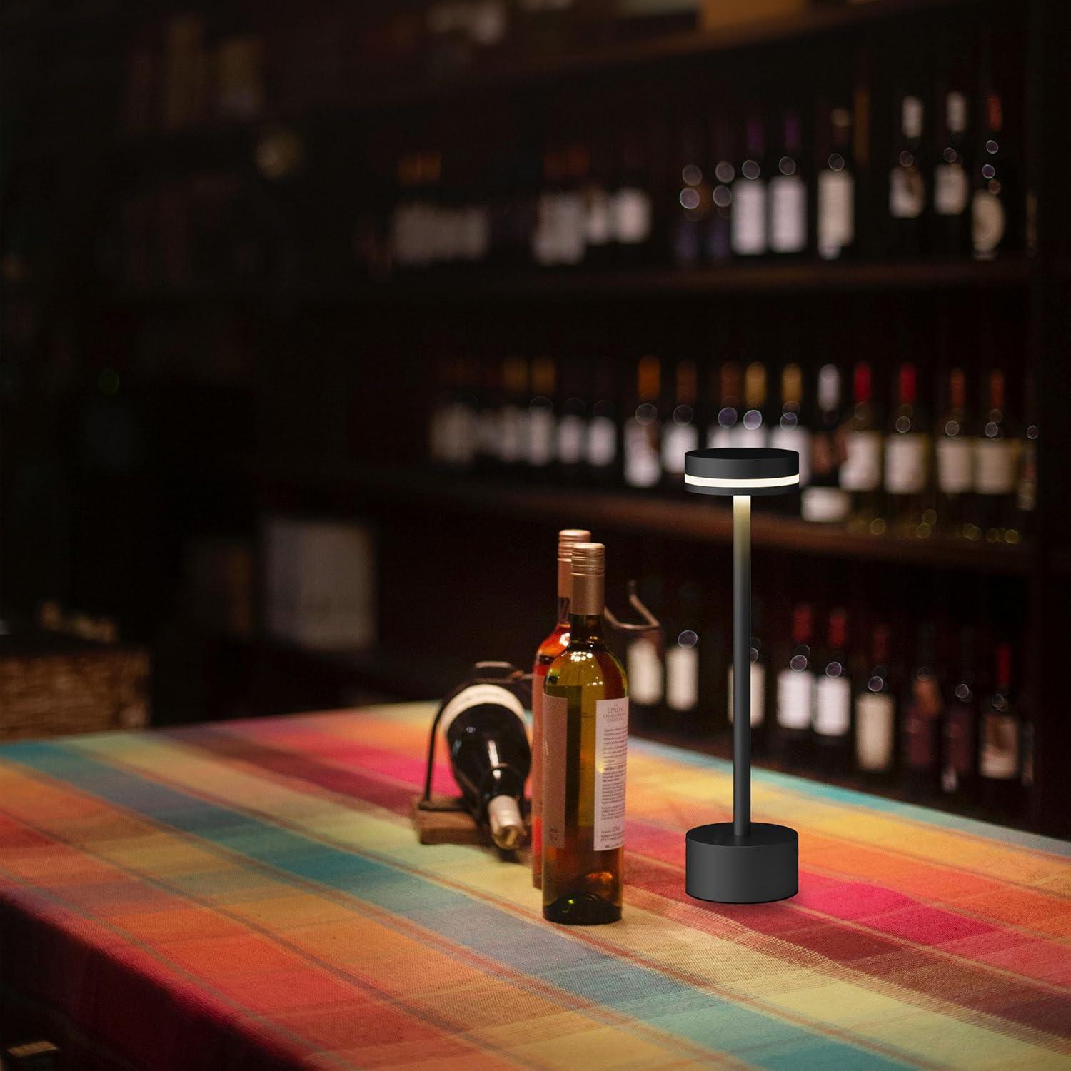 Lámpara de Mesa Inalámbrica Recargable OFiSEXPT Negra 31.24cm