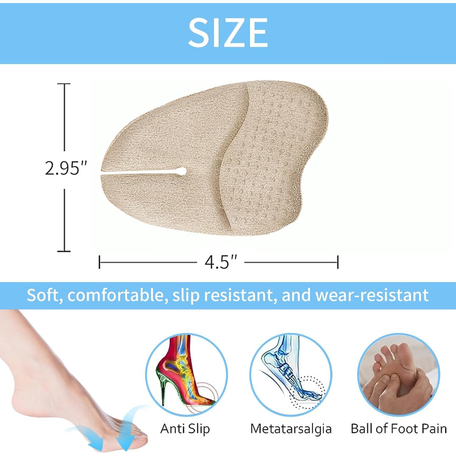 2 Pares Almohadillas Metatarsales de Gel Keroius 10x10cm