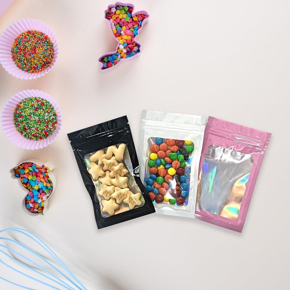 Bolsas Mylar Holográficas Reutilizables 6.9x10.2cm 4CP