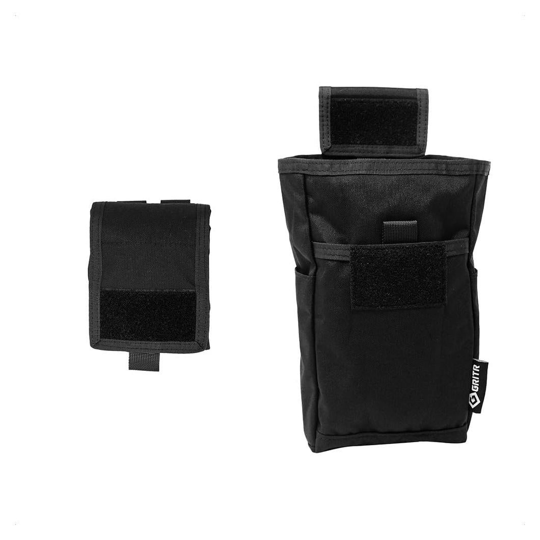 Bolsa Táctica Utilitaria GRITR Molle Plegable Negra 24x15cm