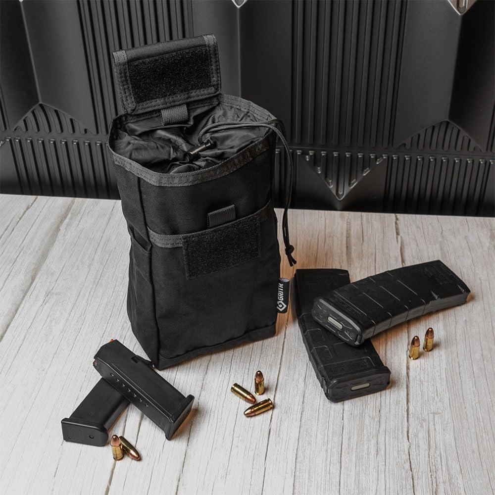 Bolsa Táctica Utilitaria GRITR Molle Plegable Negra 24x15cm