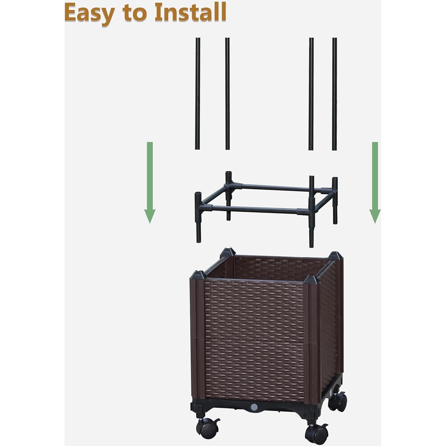 Caja de Jardín Elevada Sunnyglade 2 Pcs con Enrejado 160 cm