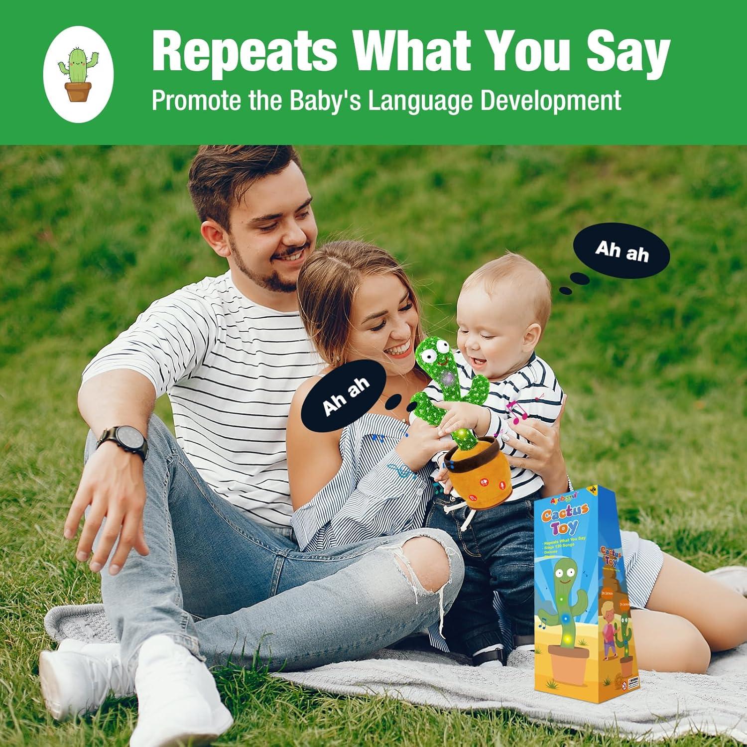 Juguete Interactivo de Cactus Hablante Ayeboovi 6-12 Meses