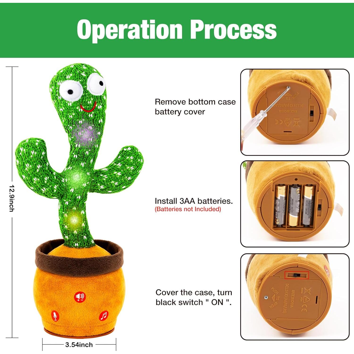 Juguete Interactivo de Cactus Hablante Ayeboovi 6-12 Meses
