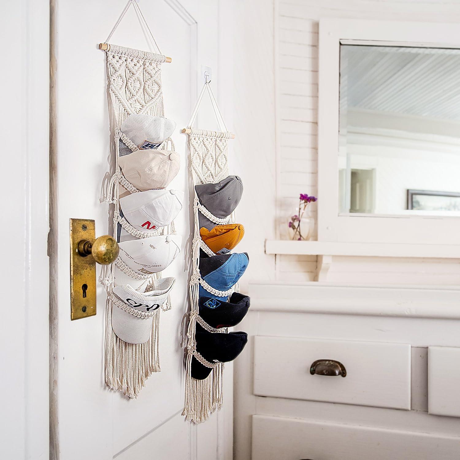 Organizador de Gorras Jontell - Soporte de Macramé Beige