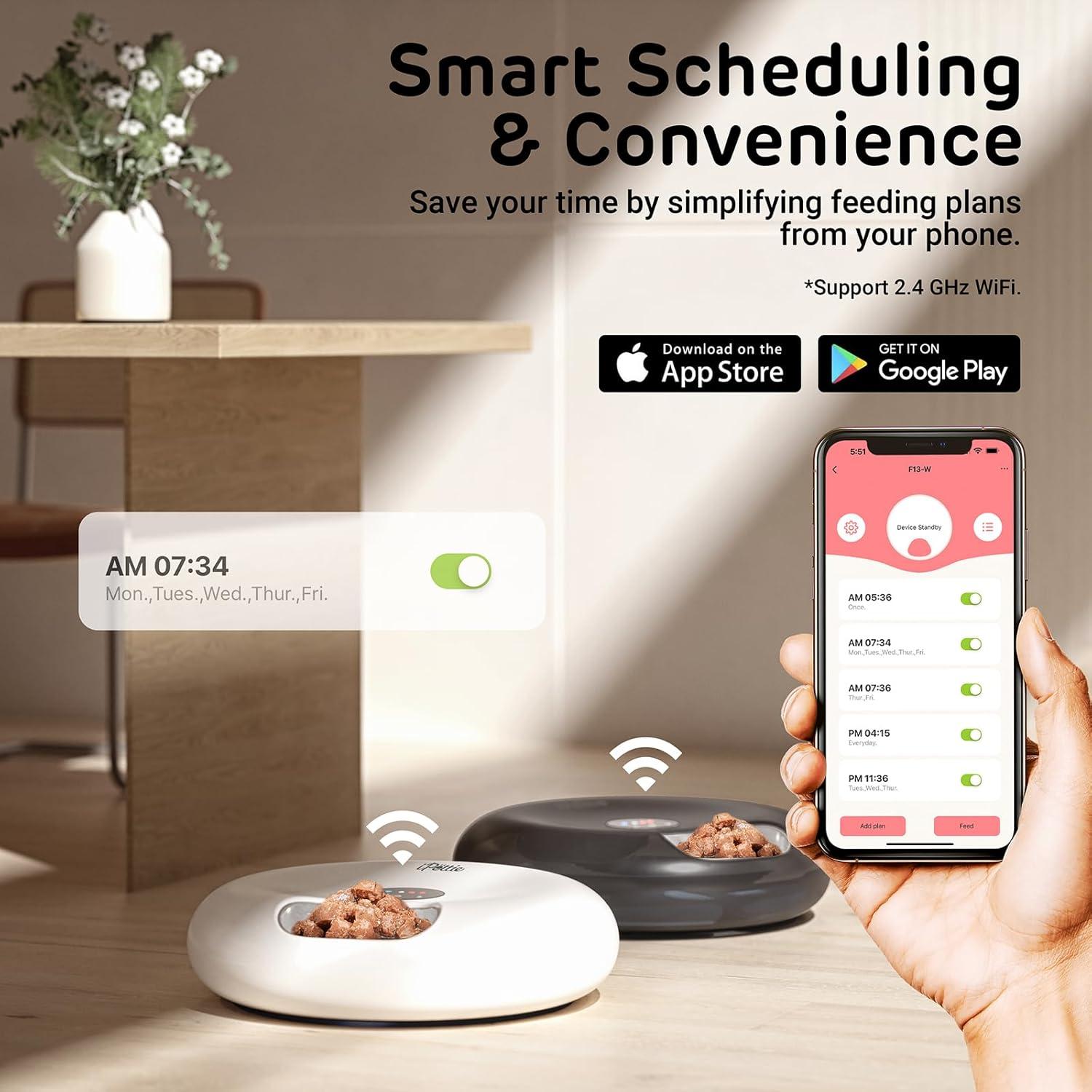 Comedero Automático iPettie WiFi 6 para Mascotas 2.7 kg