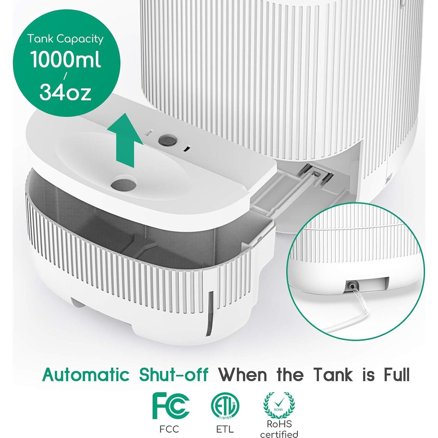 Purificador de Aire y Deshumidificador 2 en 1 Afloia Q10