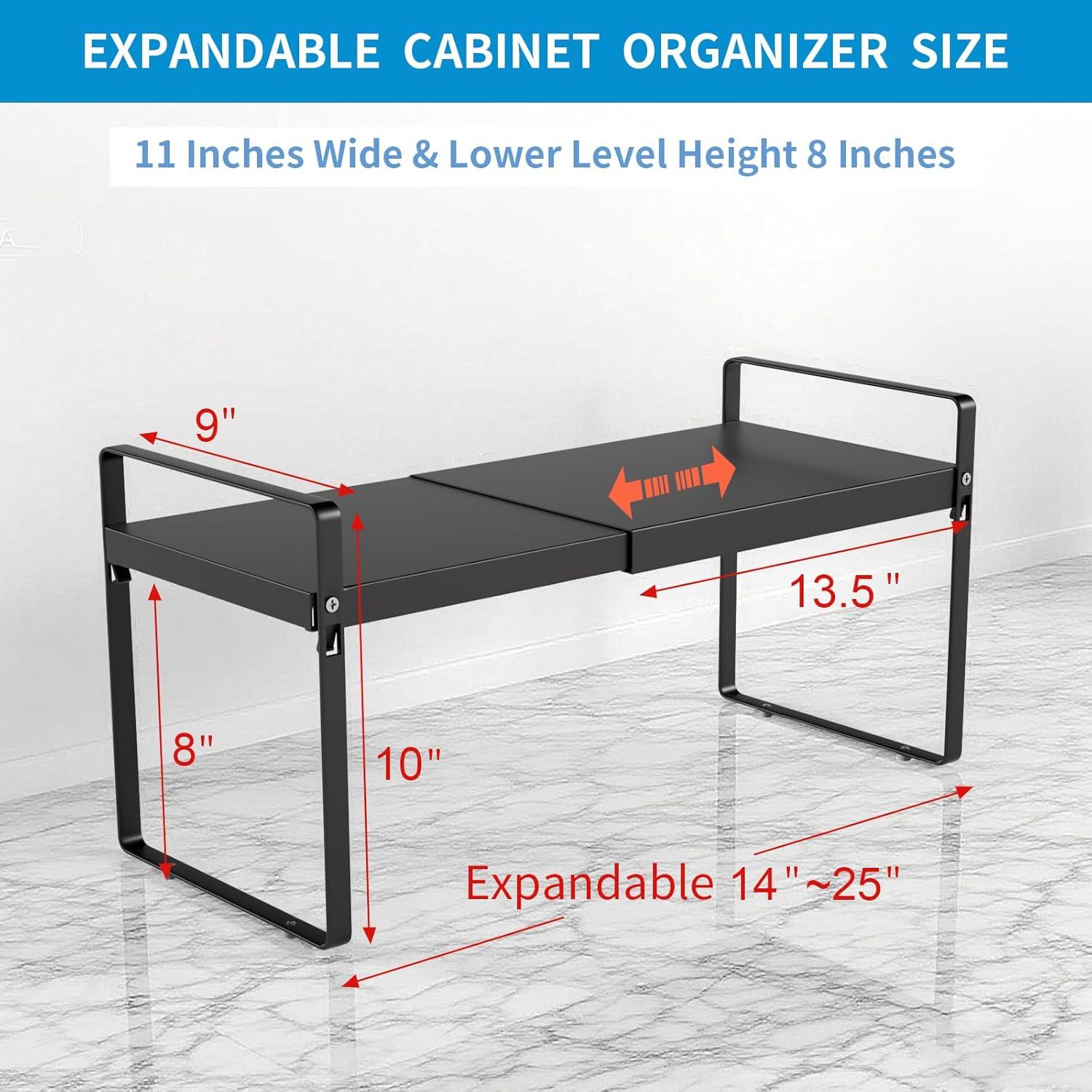 Organizador de Estante Expandible GZQIUYI 35-63 cm Negro