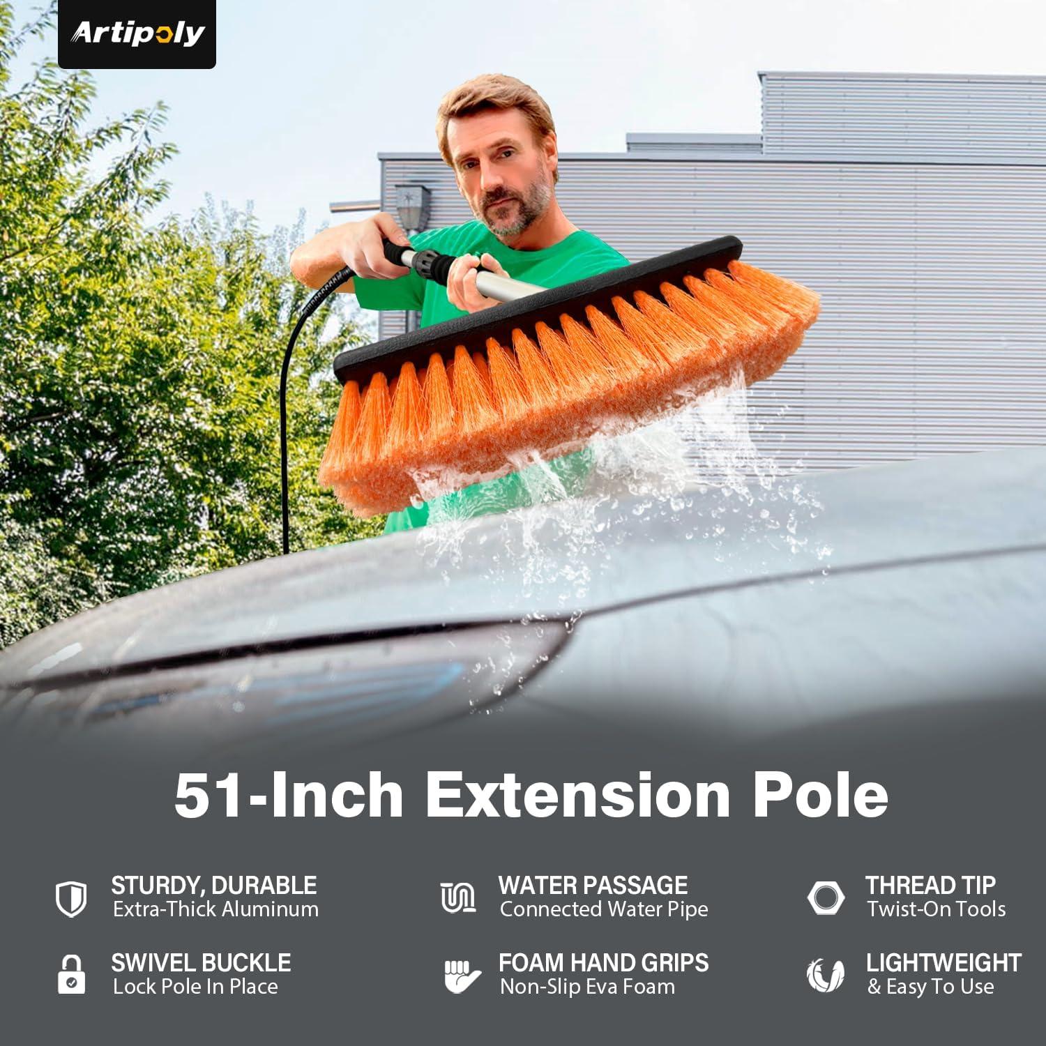 Cepillo de Lavado de Autos ARTIPOLY 130 cm con Mango Extensible