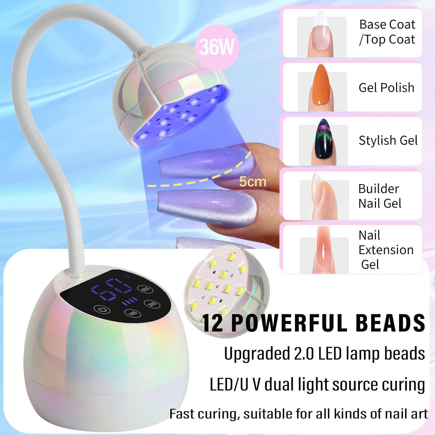 Lámpara UV LED PHAIN 36W Inalámbrica con Sensor y Temporizador