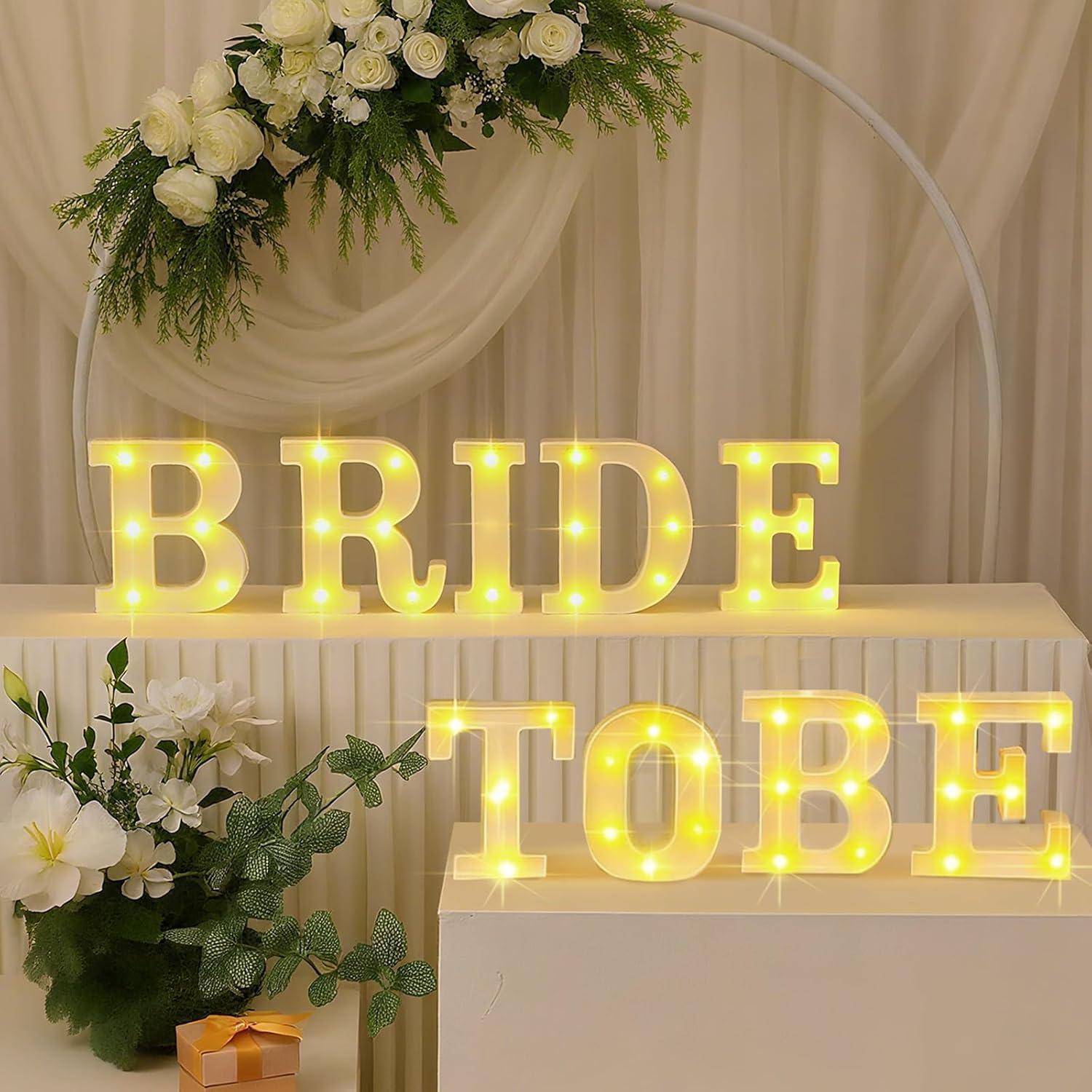 Luces LED Neón Novia a Ser Honoson 9 Pcs Decoración Boda