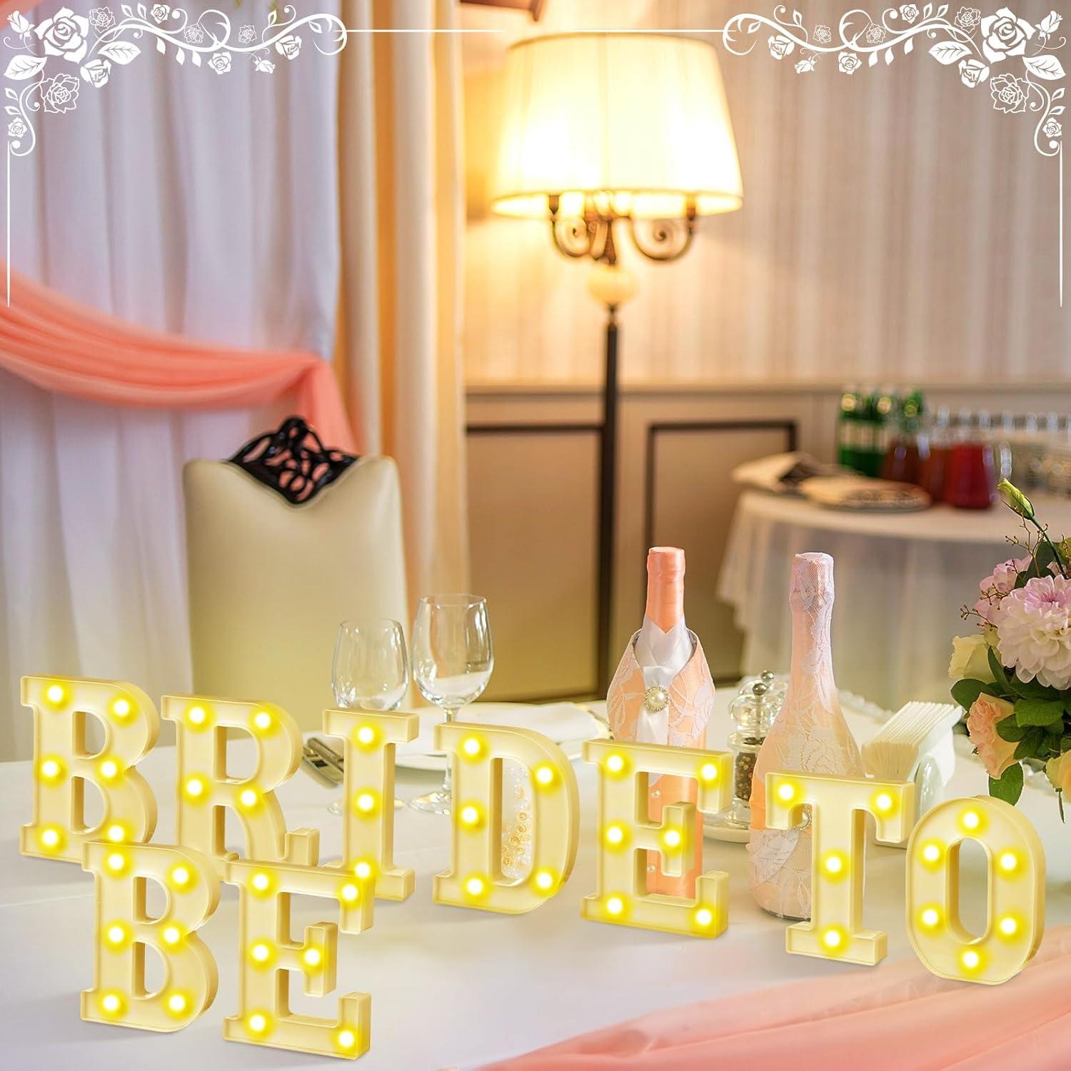 Luces LED Neón Novia a Ser Honoson 9 Pcs Decoración Boda