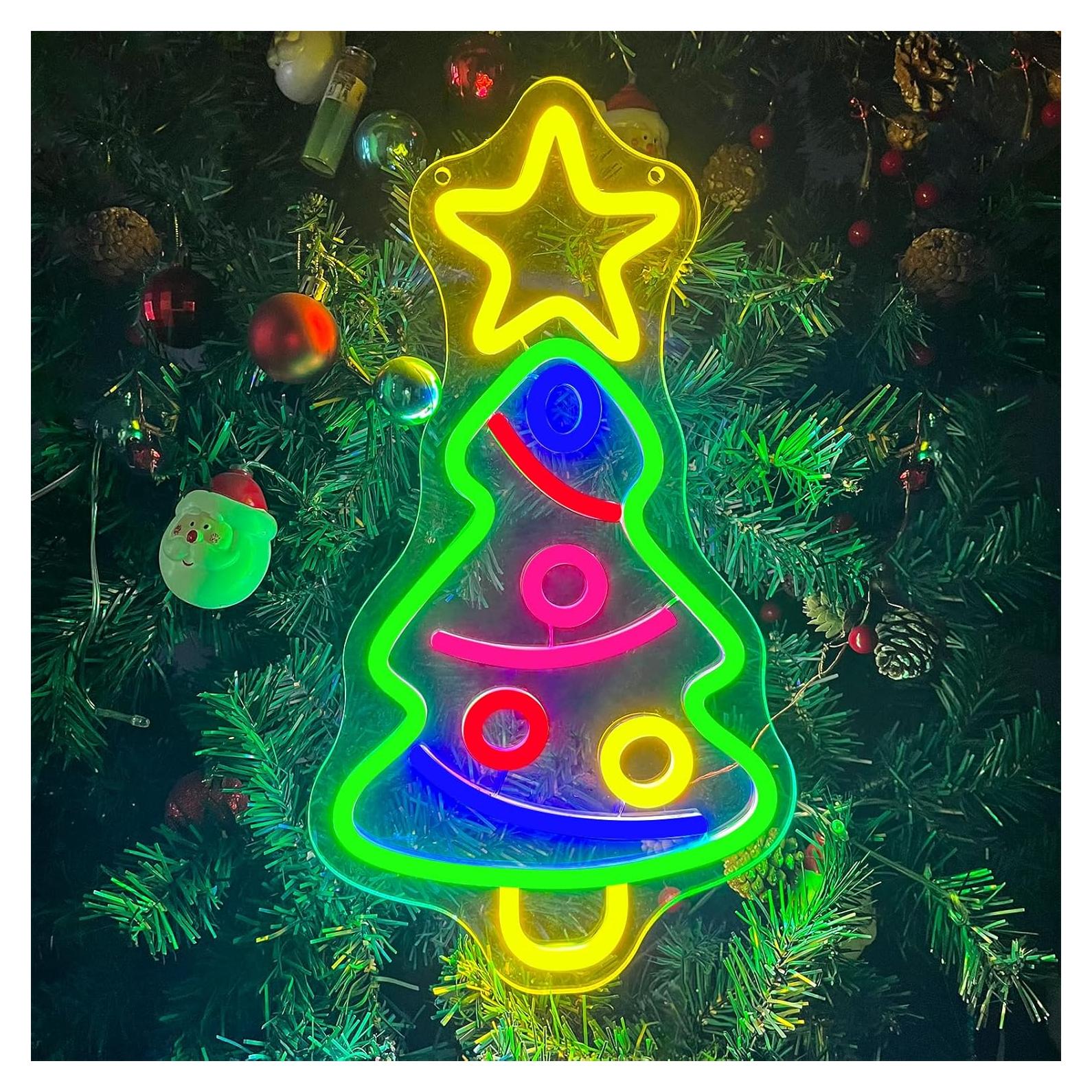 Luz de Neón LED Árbol de Navidad BerniceKelly 40x22cm USB