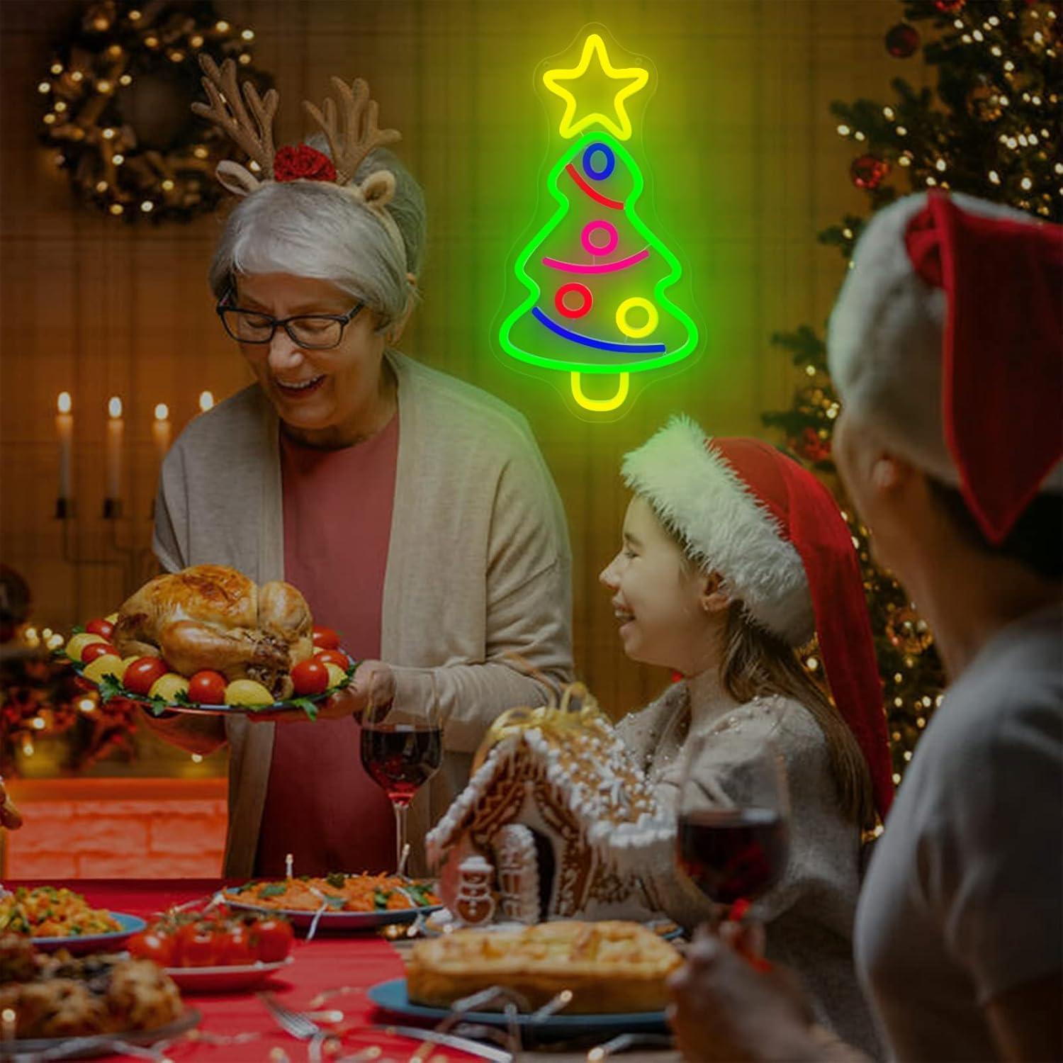 Luz de Neón LED Árbol de Navidad BerniceKelly 40x22cm USB