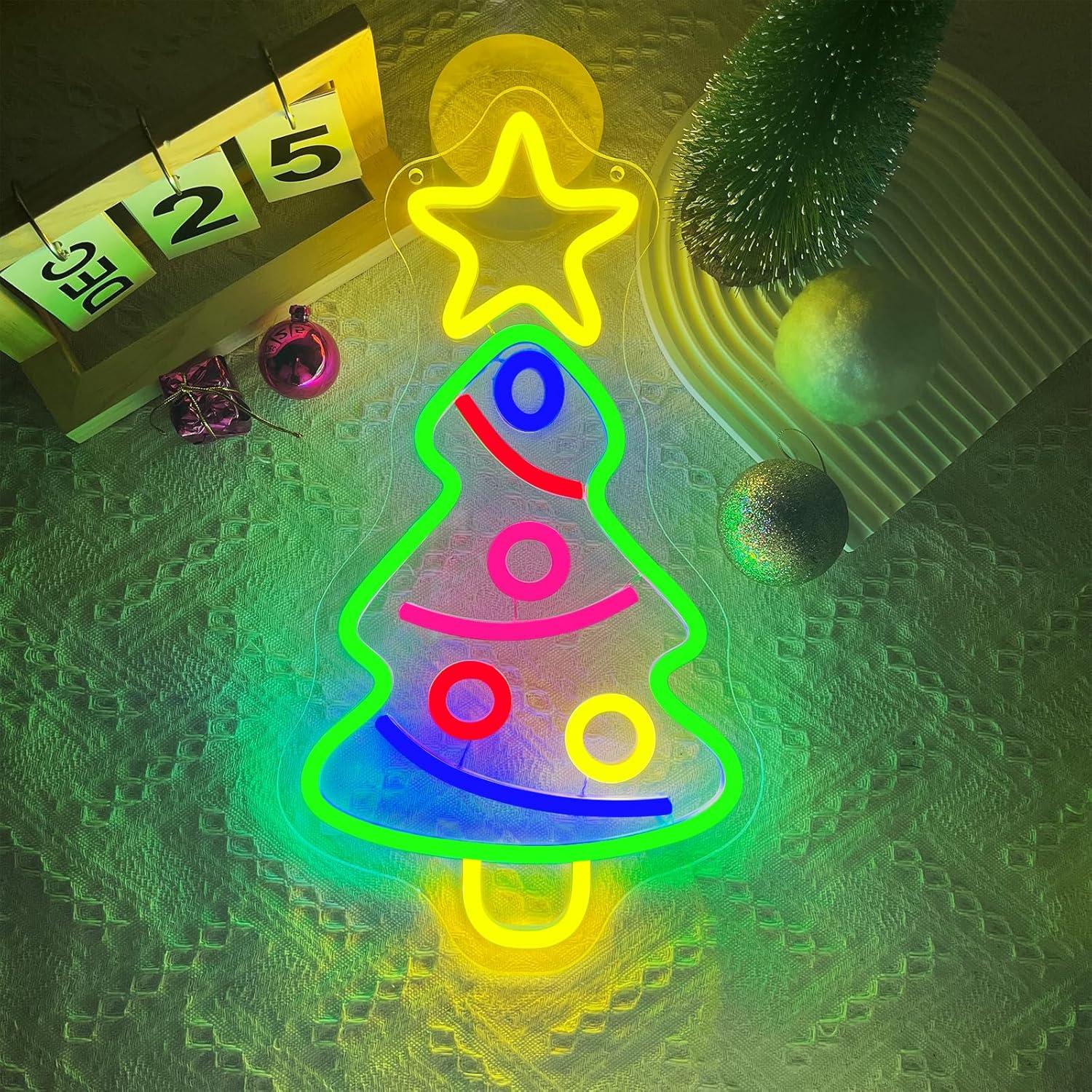 Luz de Neón LED Árbol de Navidad BerniceKelly 40x22cm USB