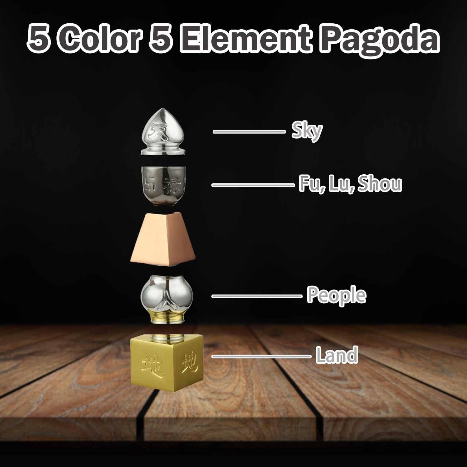 Pagoda Feng Shui 5 Elementos YULUYILYY 15.24 cm Decoración