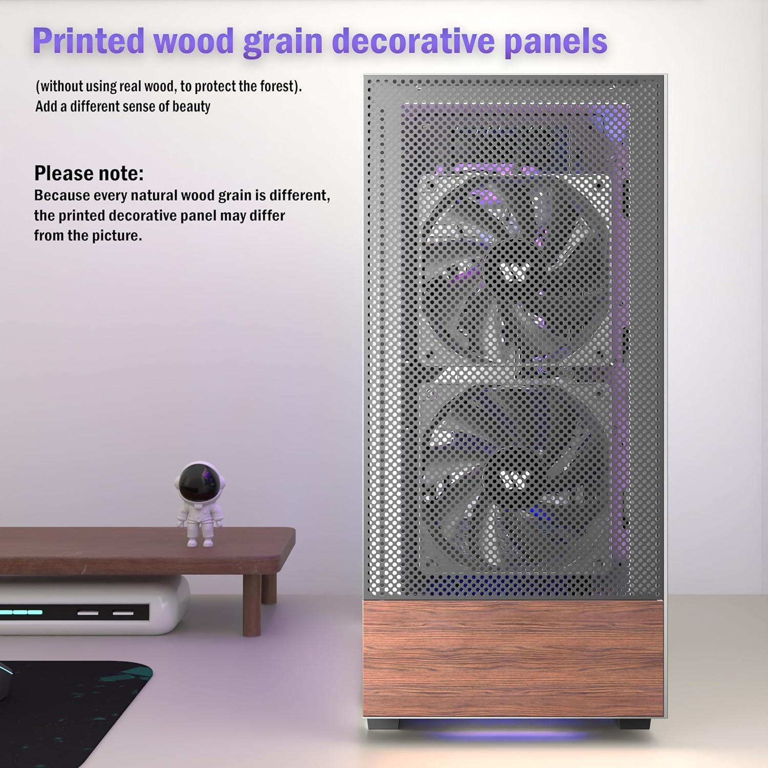 Caja de PC ATX KEDIERS H3 con Vidrio Templado y 3 Ventiladores