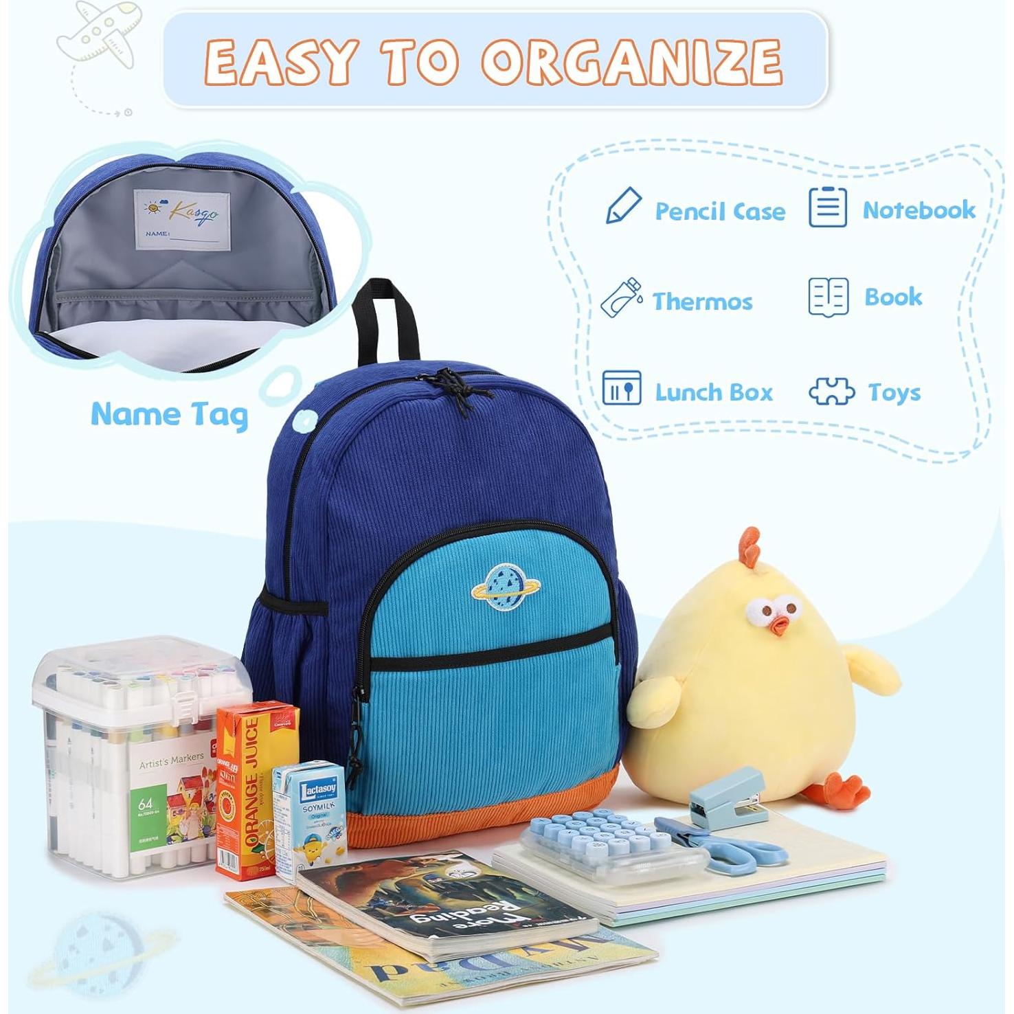 Mochila Infantil Kasqo Azul 12L para Niños 4-7 Años