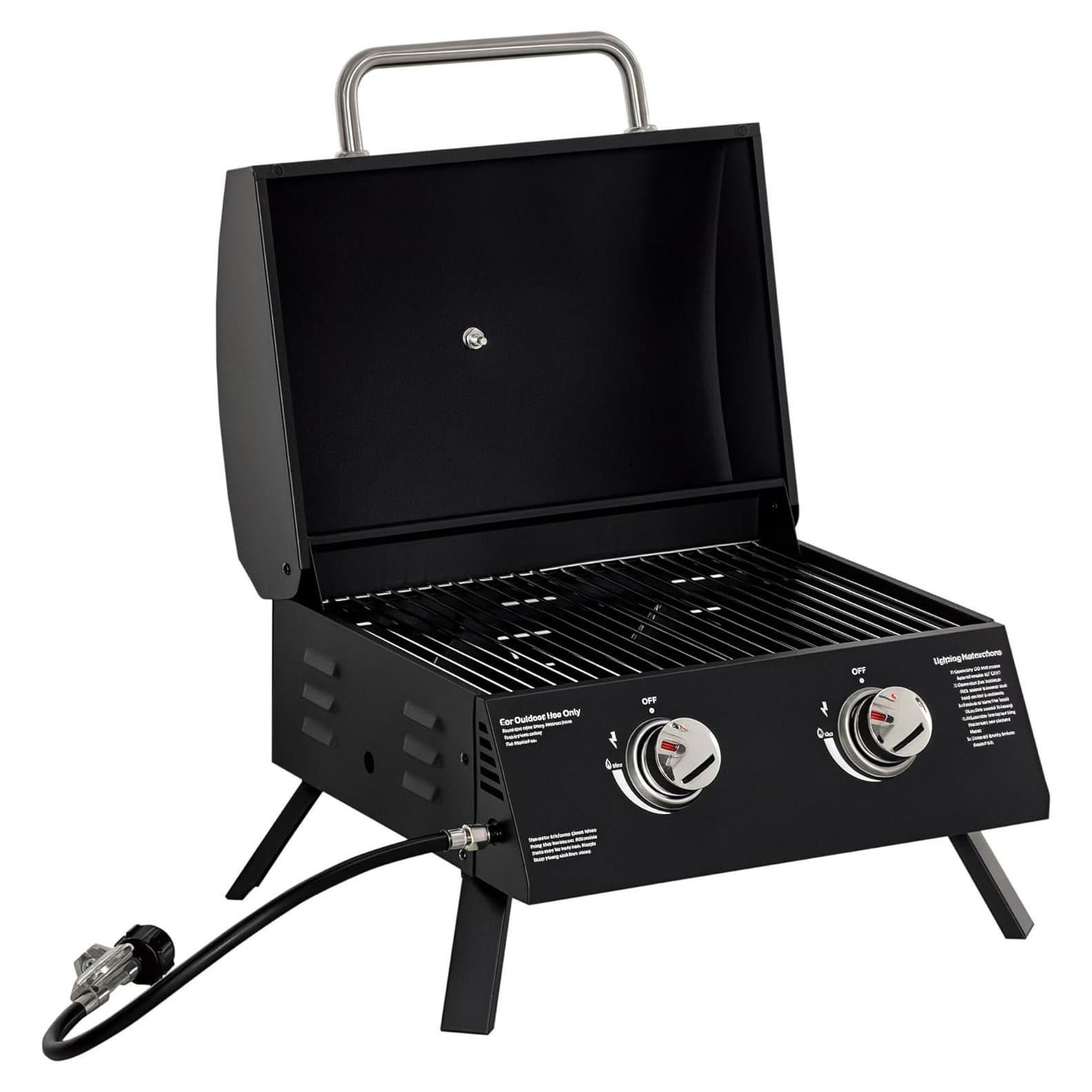 Parrilla de Gas Propano Outsunny 2 Quemadores Portátil Negra