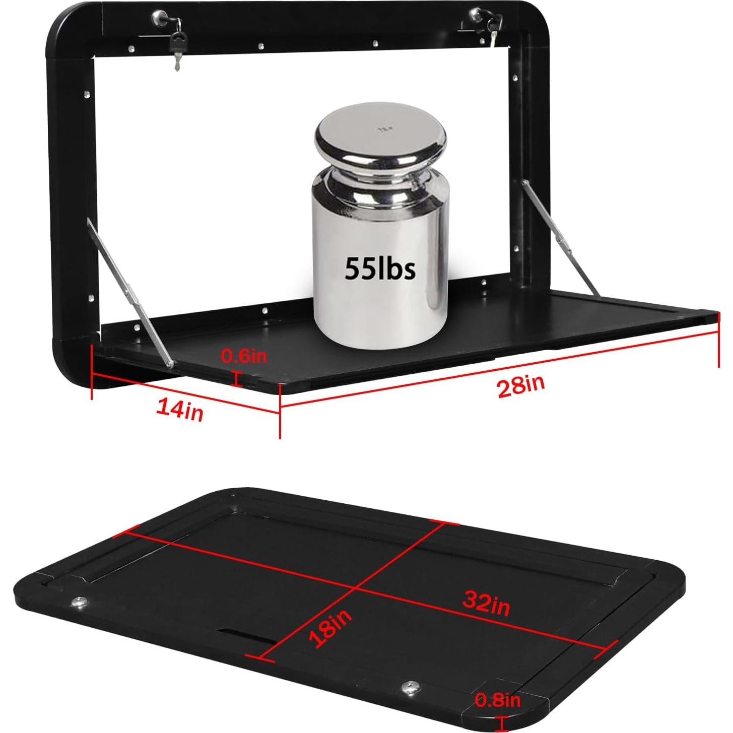 Mesa Plegable de Comedor HWHongRV 80x45 cm para RV y Furgonetas