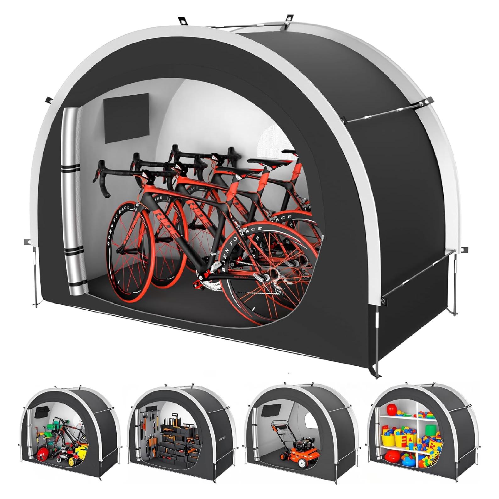 Cobertizo de Almacenamiento para Bicicletas Cepkquis 3 Bicicletas 210D