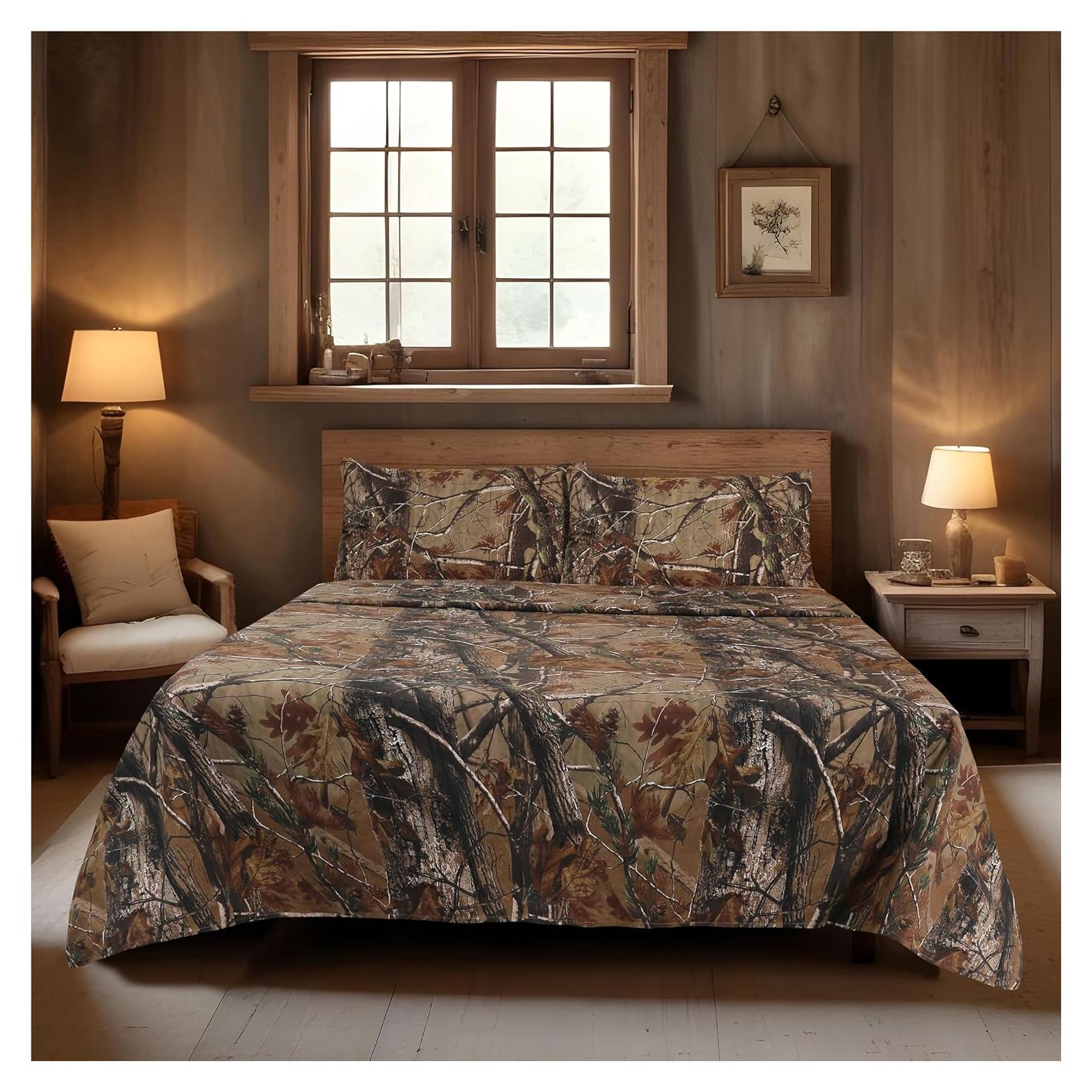 Conjunto de Sábanas de Camo Realtree Polycotton Individual 3 Piezas