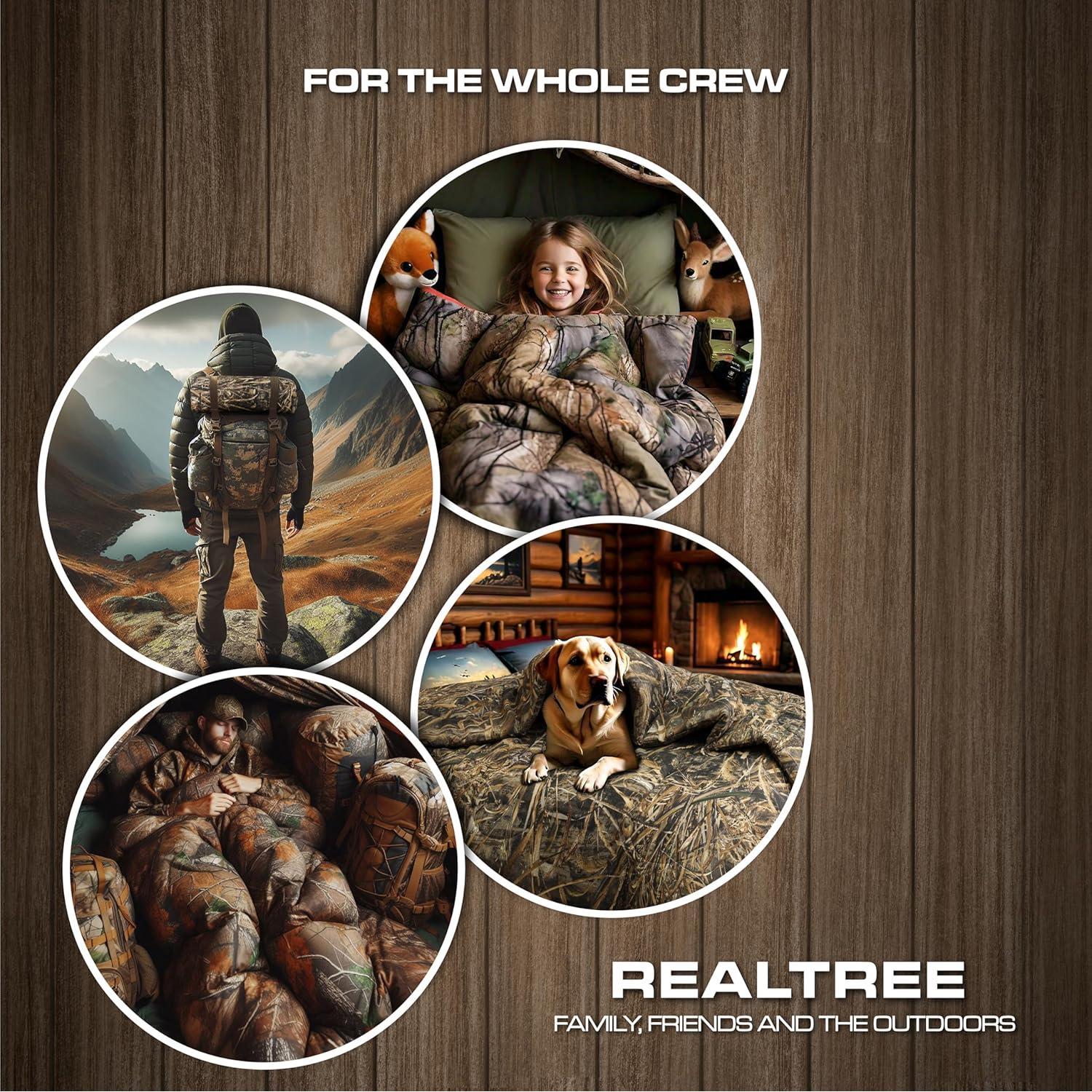 Conjunto de Sábanas de Camo Realtree Polycotton Individual 3 Piezas