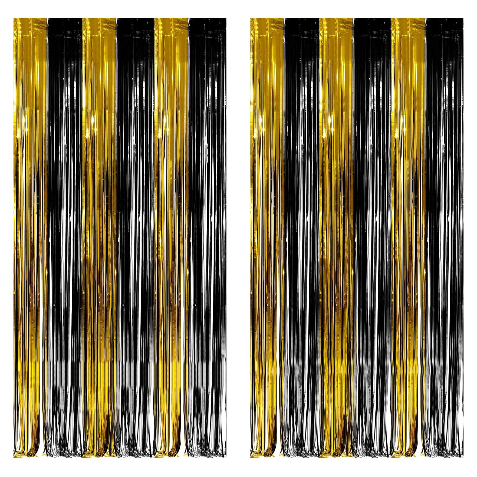 Cortina de Papel de Aluminio GREATRIL Negro y Dorado 0.97m x 2.49m - 2 Paquetes