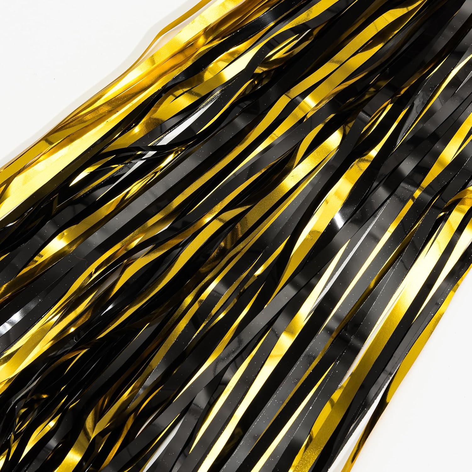 Cortina de Papel de Aluminio GREATRIL Negro y Dorado 0.97m x 2.49m - 2 Paquetes