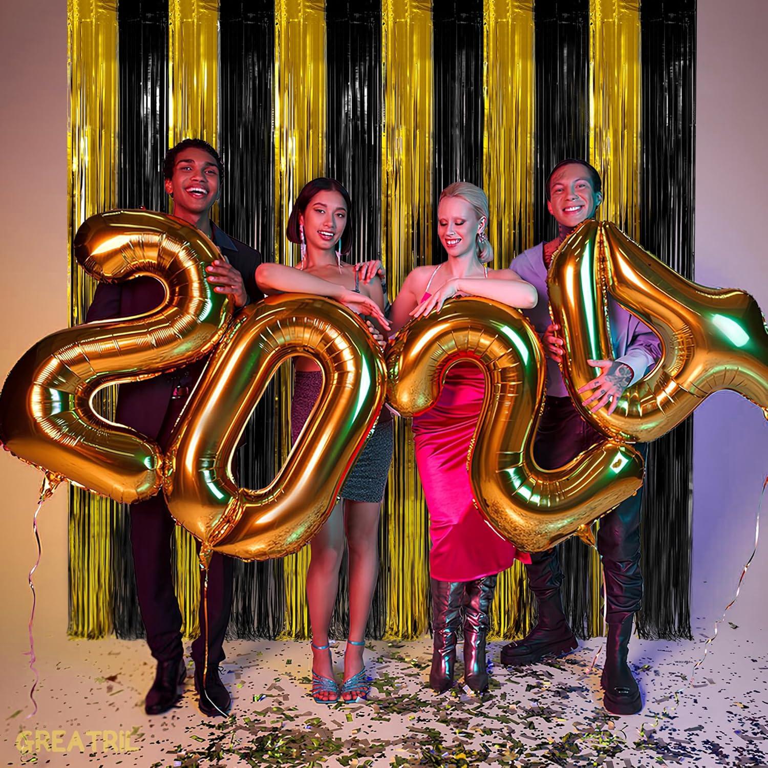 Cortina de Papel de Aluminio GREATRIL Negro y Dorado 0.97m x 2.49m - 2 Paquetes