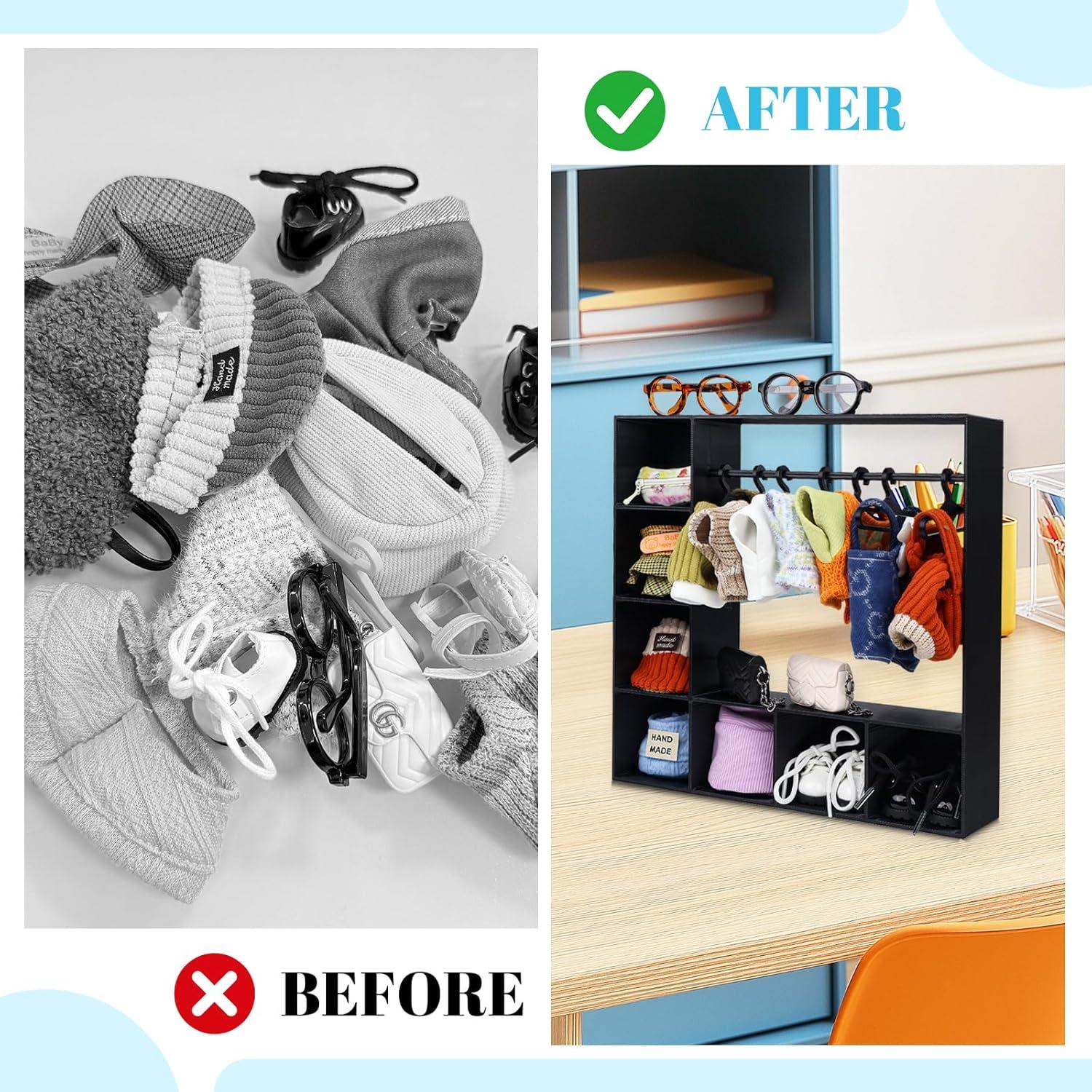 Armario de Ropa para Muñecas Rain Bunny con 10 Perchas Negro