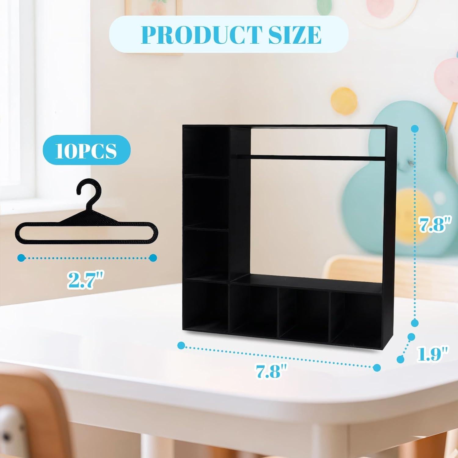 Armario de Ropa para Muñecas Rain Bunny con 10 Perchas Negro