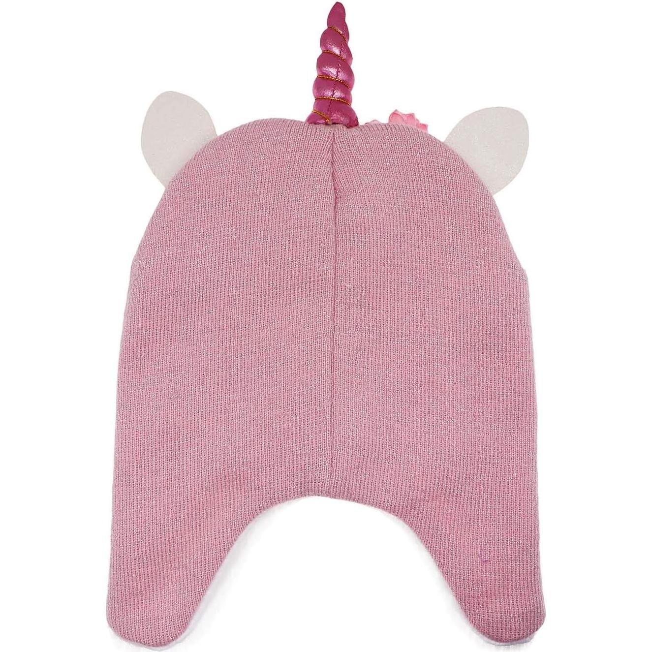 Conjunto de gorro y guantes unicornio para niñas 3-9 años