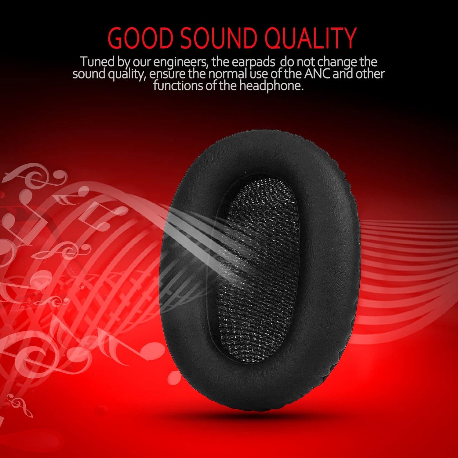 Almohadillas de Reemplazo para Auriculares Sony WH-CH700N/WH-CH710N - Krone Kalpasmos - Espuma de Memoria y Cuero Negro