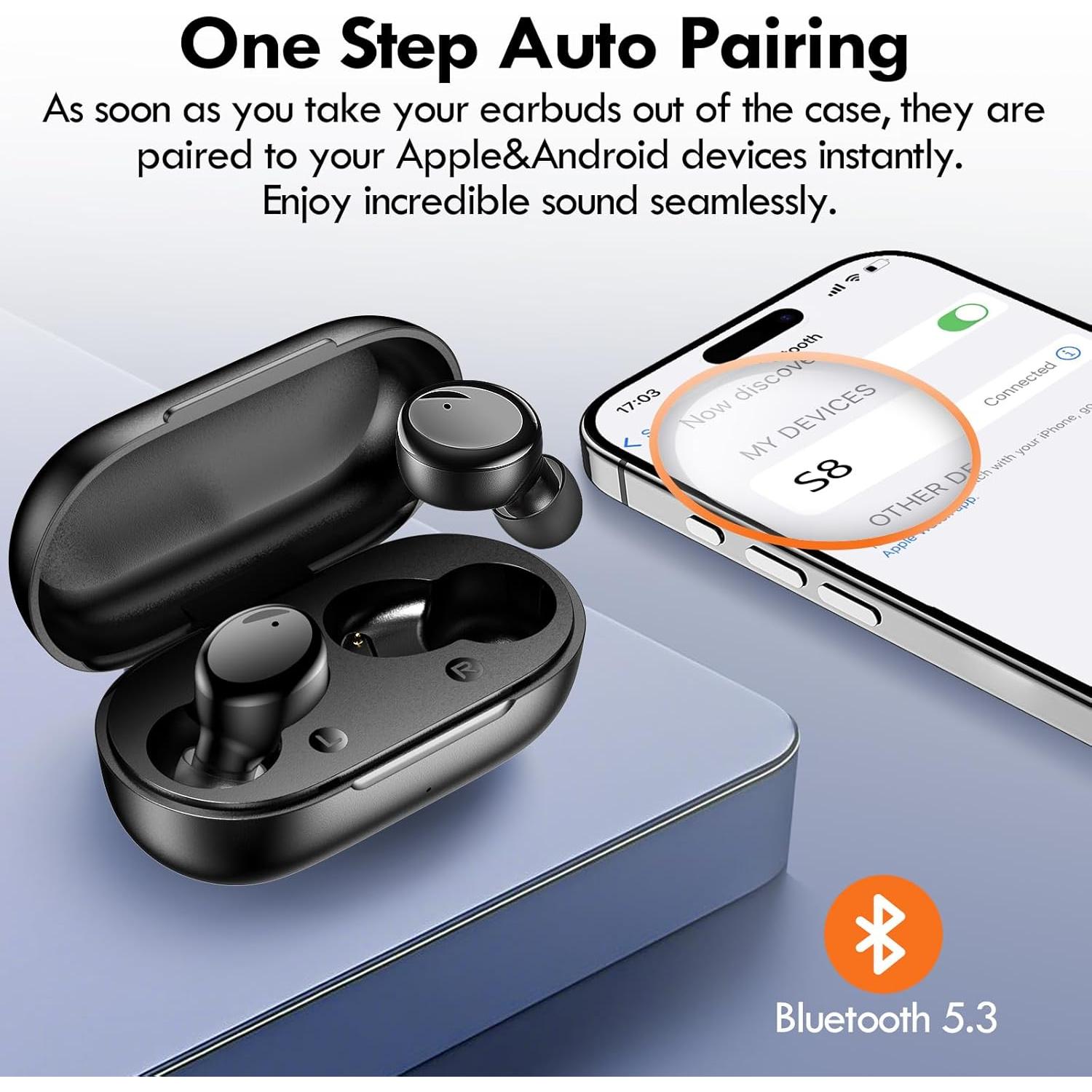 Auriculares Inalámbricos Lanteso V9I Bluetooth 5.3, 48H Batería