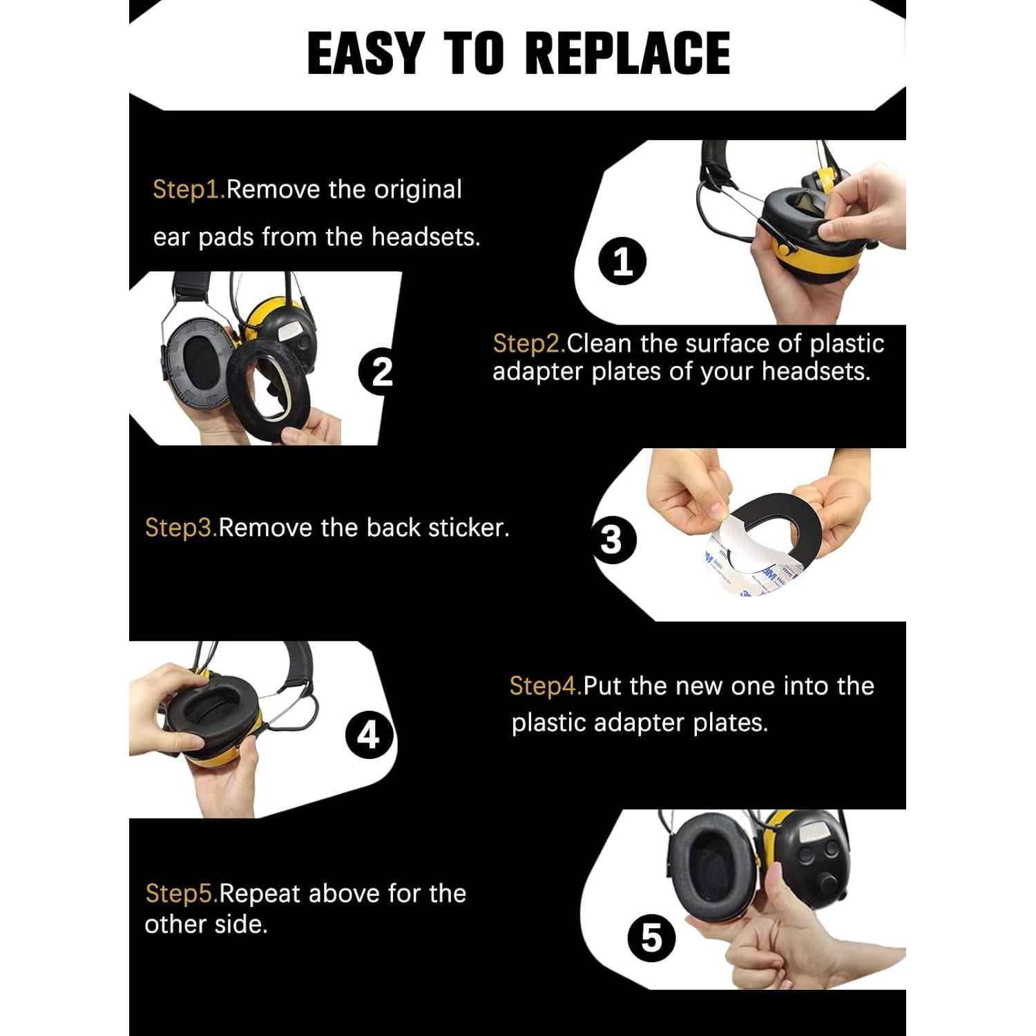 Almohadillas de Espuma de Reemplazo PROHEAR FEP01 para 3M WorkTunes